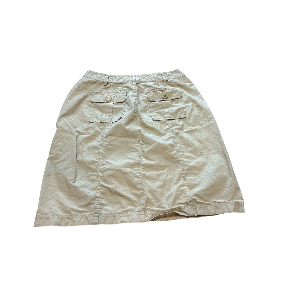 J.Jill Khaki Tan Flap Pockets Pencil Skirt Button &‎ Zip Closure Size 8